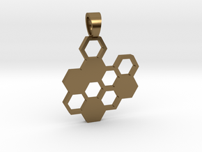 Hexa board  [pendant] in Polished Bronze