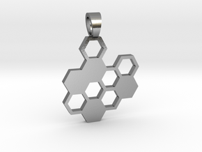 Hexa board  [pendant] in Polished Silver