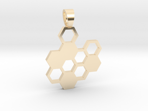Hexa board  [pendant] in 14k Gold Plated Brass