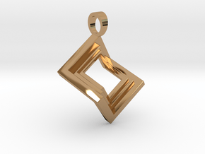 Pseudo cube [pendant] in Polished Brass