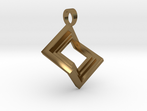 Pseudo cube [pendant] in Polished Bronze