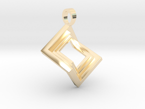 Pseudo cube [pendant] in 14k Gold Plated Brass