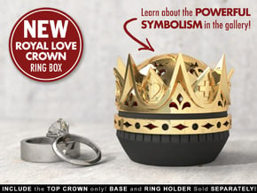 Royal Love Crown Ring Box - Proposal, Engagement in White Processed Versatile Plastic