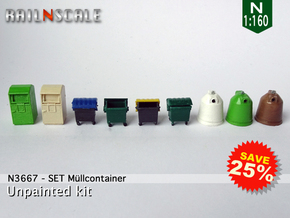 SET Müllcontainer (N 1:160) in Tan Fine Detail Plastic