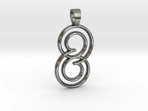 Double spiral [pendant] in Polished Silver