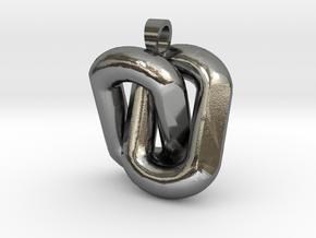 Two interlaced links  [pendant] in Polished Silver