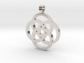 Rosette [pendant] in Rhodium Plated Brass