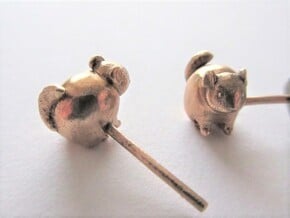 Chinchilla Earrings in Natural Bronze