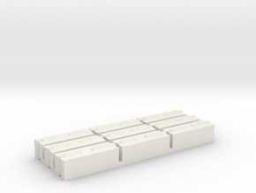 1/64 Concrete Push Blocks in White Natural Versatile Plastic