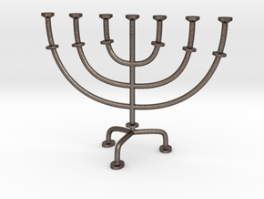 Menorah chandelier 1:12 scale model V2 in Polished Bronzed Silver Steel