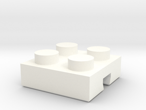 Adapter Lego-Fischertechnik 2x2-1 in White Processed Versatile Plastic
