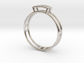GEM Ring  in Rhodium Plated Brass: Medium