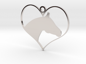 Horse Heart in Rhodium Plated Brass