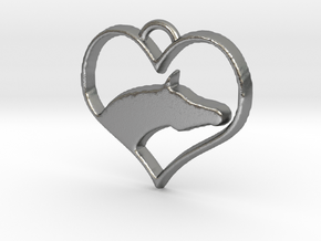 Arabian Horse Heart in Natural Silver