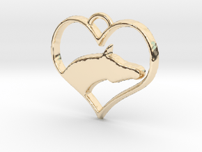 Arabian Horse Heart in 14k Gold Plated Brass