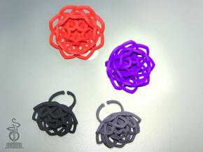 Transcendence Lotus Ring, adjustable size medium in White Natural Versatile Plastic