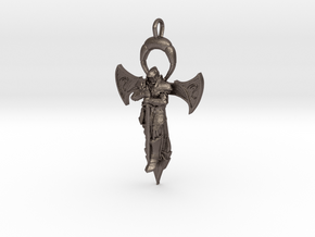 The Knights Ankh in Polished Bronzed Silver Steel