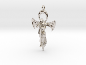 The Knights Ankh in Rhodium Plated Brass