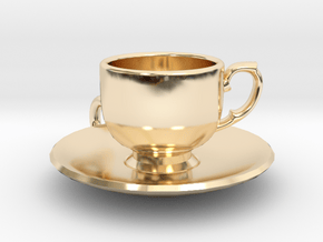 Tea Cup Pendant in 14k Gold Plated Brass