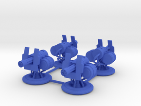 Turrets for Gaslands - 4 Pack in Blue Processed Versatile Plastic