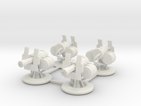 Turrets for Gaslands - 4 Pack in White Premium Versatile Plastic