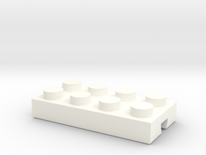 Adapter for Lego-Fischertechnik 4x2-1 in White Processed Versatile Plastic