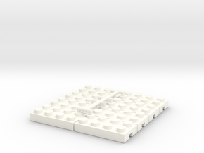 Adapter Lego-Fischertechnik 4x2-8 in White Processed Versatile Plastic