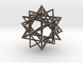 IcosiDodecahedral Star 1.5" V2 in Polished Bronzed Silver Steel