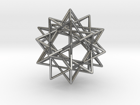 IcosiDodecahedral Star 1.5" V2 in Natural Silver