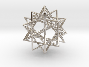 IcosiDodecahedral Star 1.5" V2 in Rhodium Plated Brass