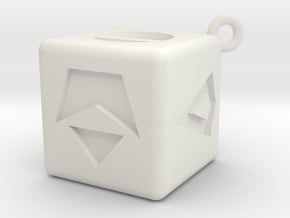 Smugglers Dice with loop in White Natural Versatile Plastic