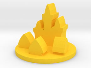 Game Piece, Elven City Token in Yellow Processed Versatile Plastic