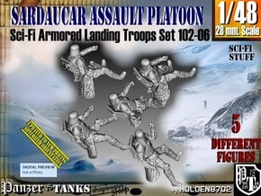 1/48 Sci-Fi Sardaucar Platoon Set 102-06 in Tan Fine Detail Plastic