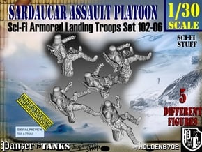 1/30 Sci-Fi Sardaucar Platoon Set 102-06 in White Natural Versatile Plastic