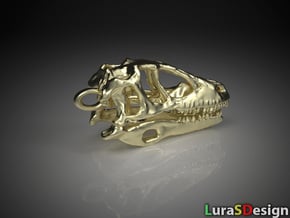 Dinosaur Skull 30mm pendant in Polished Bronzed Silver Steel