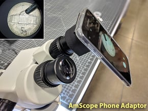 AmScope Microscope Cellphone Adapter in Black Natural Versatile Plastic