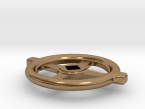 1.5" scale SAR Large Handwheel in Natural Brass