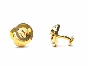 Air and Water Cufflinks  in 18k Gold Plated Brass