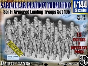 1/144 Sci-Fi Sardaucar Platoon Set 105 in Tan Fine Detail Plastic
