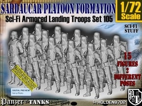 1/72 Sci-Fi Sardaucar Platoon Set 105 in Tan Fine Detail Plastic