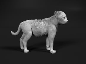 Cheetah 1:1 Standing Cub in White Natural Versatile Plastic