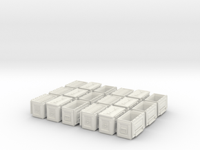 1/18+ M2 cal.50 Ammo Box (9 set) in White Natural Versatile Plastic: 1:18