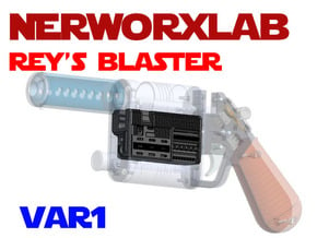 NerfworXlab Rey's blaster - Pistol Chassis V1 in White Natural Versatile Plastic