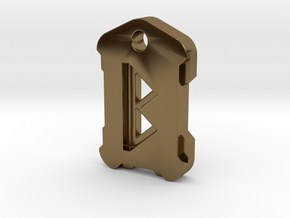 Nordic Rune Letter B in Polished Bronze