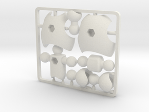 Ultra-poseable Chest Upgrade Kit for ModiBot in White Natural Versatile Plastic