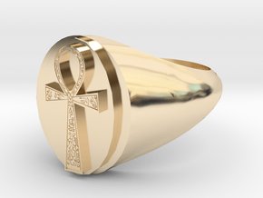 Ankh Ring size Y/12 in 14k Gold Plated Brass