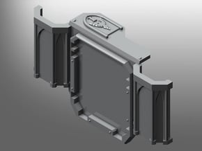 Rhinoceros mk2 Armor Plate Gothic ptrn. (Door) in White Processed Versatile Plastic