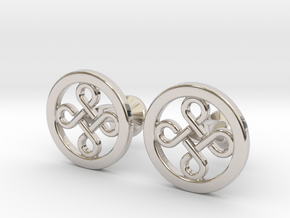 Custom Logo Cufflinks in Rhodium Plated Brass