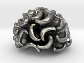 Pocillopora Meandrina Coral Pendant in Natural Silver: Small