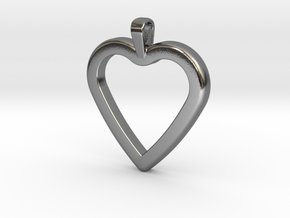 Classic Heart Pendant in Polished Silver
